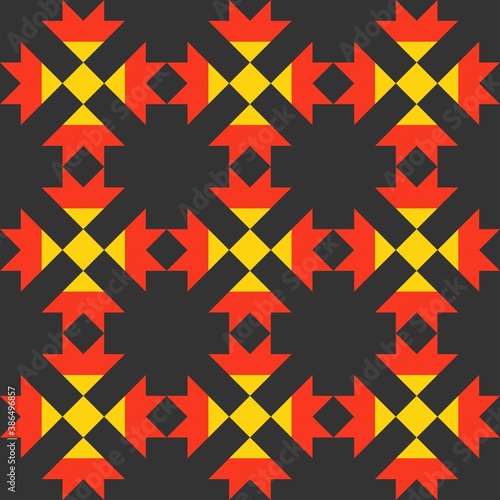 Barn quilt pattern, Quilting blocks, Patchwork design, Abstract geometric tile Vector illustration