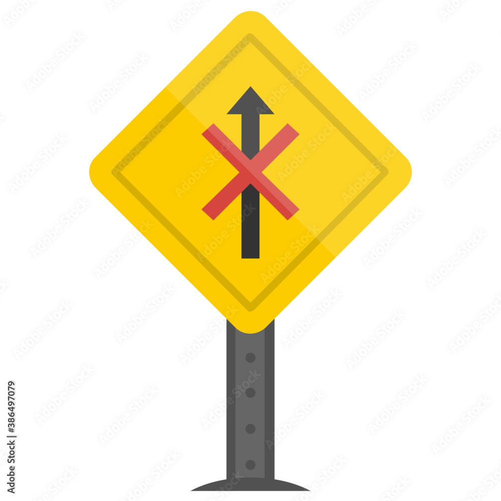 An upward directing has been crossed on a board to show no straight concept
An upward directing has been crossed on a board to show no straight concept