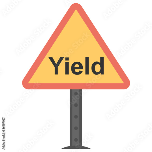 
Give away notion shown by a triangle with yield written on it
