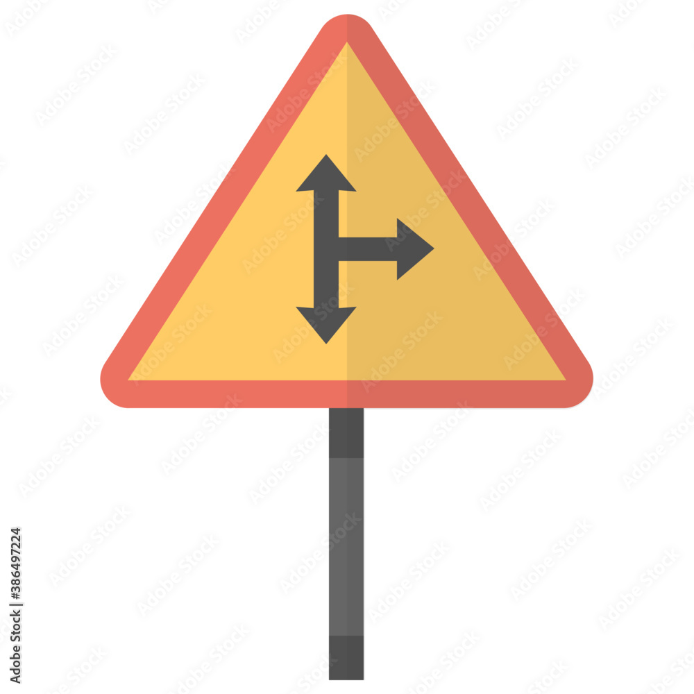 Triangle with patway, road direction icon
Triangle with patway, road direction icon