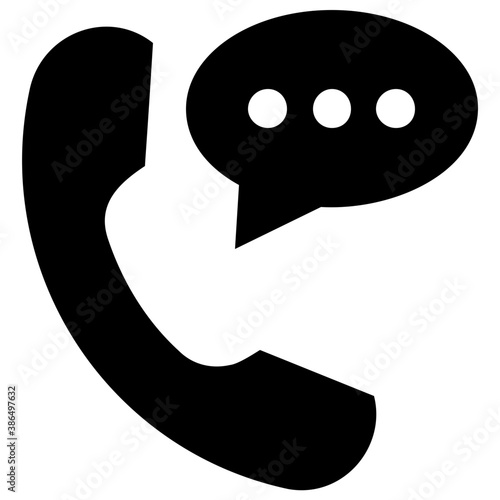 

Telephone receiver with chat bubble showing customer call icon

