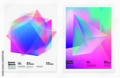 Set of vector abstract surreal gradient illustrations, backgrounds for the cover of magazines, books and notebooks.