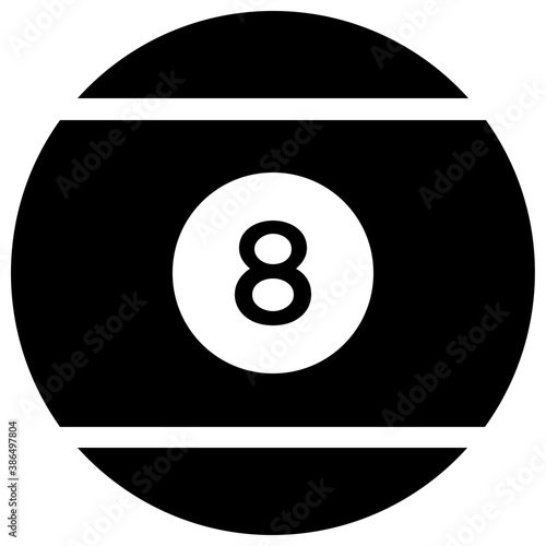 
A  ball with number written on it depicting billiard
