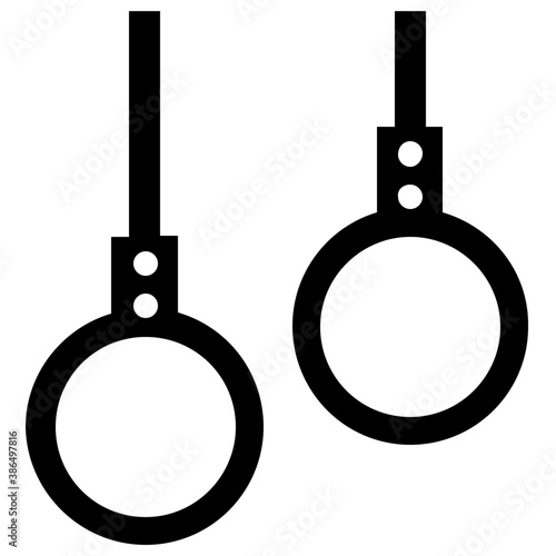 
Two circular rings used in gymnastic known as steady rings
