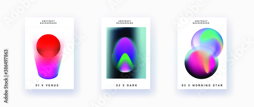 Set of vector abstract gradient illustrations, backgrounds for the cover of magazines and books about future, design and space.