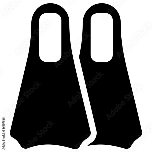 
A pair of fins used in swimming 

