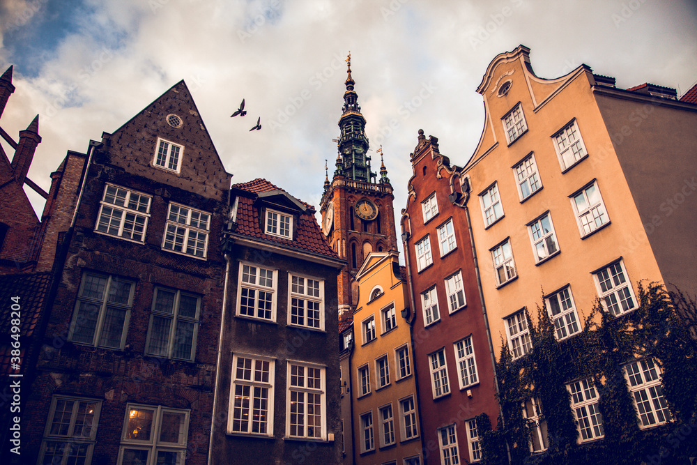 Views of the city center in Gdansk, Poland