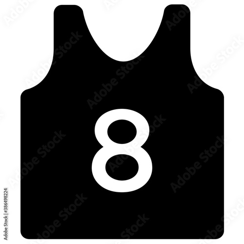 
A shirt having a number on it used in game matches
