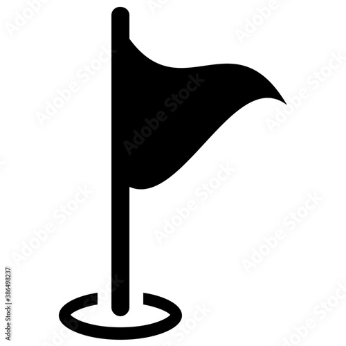 
A flag on a ground depicting golf flag
