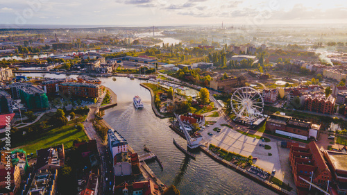 Aerial View of the Polish city of Gdansk