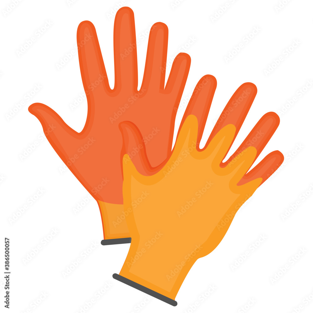 A rubber shaped hands denoting protective gloves icon
A rubber shaped hands denoting protective gloves icon