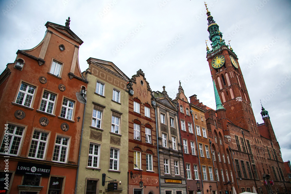 Views of the city center in Gdansk, Poland