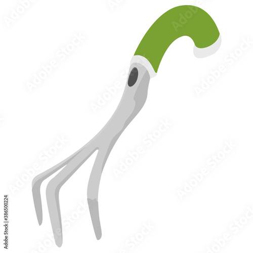 
Curved finger like blades with handheld denoting hand cultivator icon
