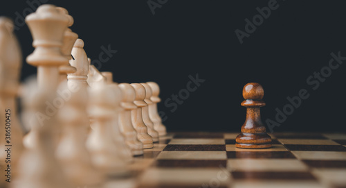 chess board game for ideas and competition and strategy, Leader and teamwork concept for success. Chess concept save the strategy.