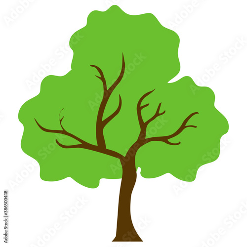 
Tree with single leaf structure as one leaf on one stem, this is apple tree icon 

