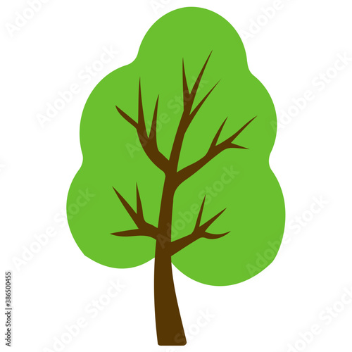 
Tree with single leaf structure as one leaf on one stem, this is apple tree icon 
