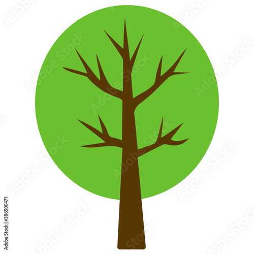 
Tree with single leaf structure as one leaf on one stem, this is apple tree icon 
