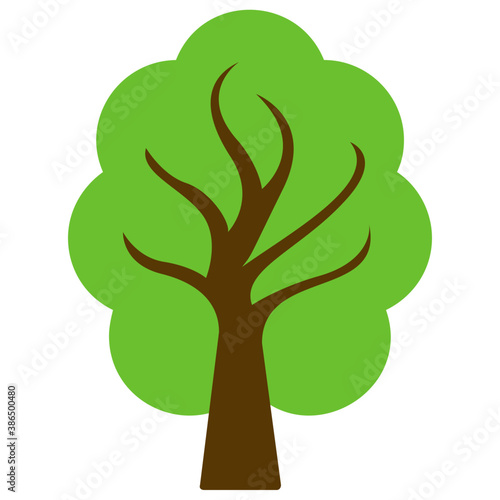 
Tree with single leaf structure as one leaf on one stem, this is apple tree icon 
