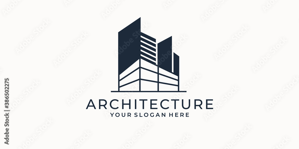 architecture logo. can used for building, construction , real estate, vector template. premium vector