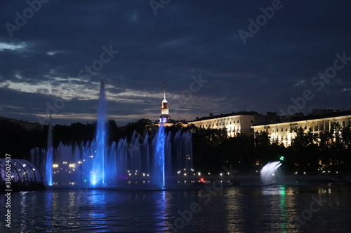 Minsk city center buildings in spring