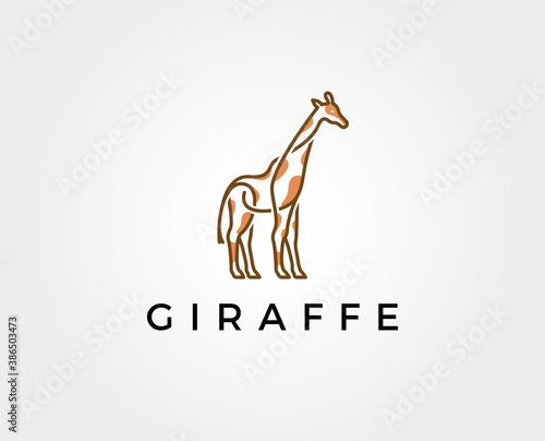 minimal giraffe logo template - vector illustration