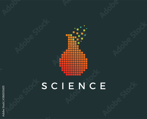 minimal science logo template - vector illustration