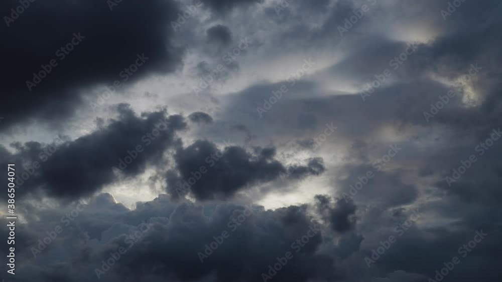 Time lapse of dark dramatic forming storm clouds of various shapes. Time lapse of dark dramatic forming storm clouds of various shapes.