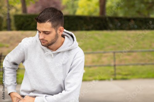 portrait of fashionable young man outdoors