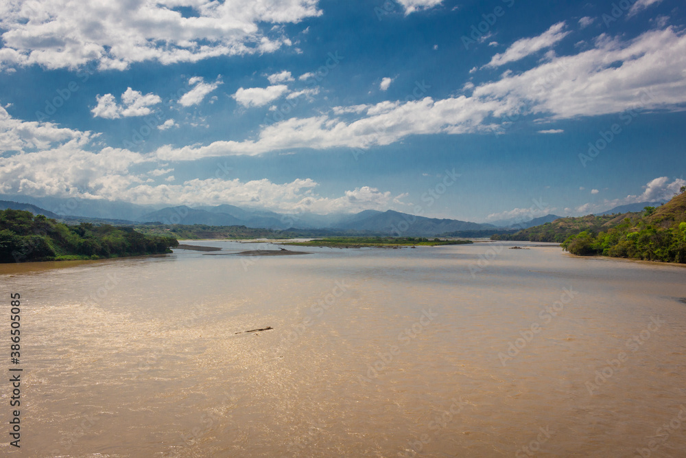The Cauca River is the second most important river in Colombia. It is born near the Ox lagoon in the Colombian Massif (department of Cauca). The Cauca River is the second most important river in Colombia. It is born near the Ox lagoon in the Colombian Massif (department of Cauca).
