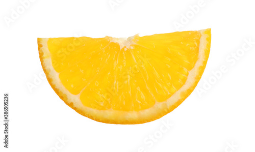 Slice of fresh orange isolated on white. Mulled wine ingredient