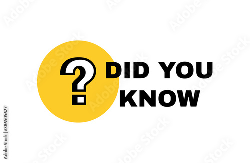 Did You Know label design with question mark. Logo design. Vector illustration