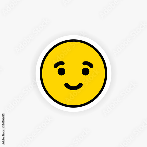 Emoji sticker. Happy face. Mood. Vector EPS 10. Isolated on white background