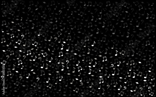 Black vector background with abstract shiny notes .