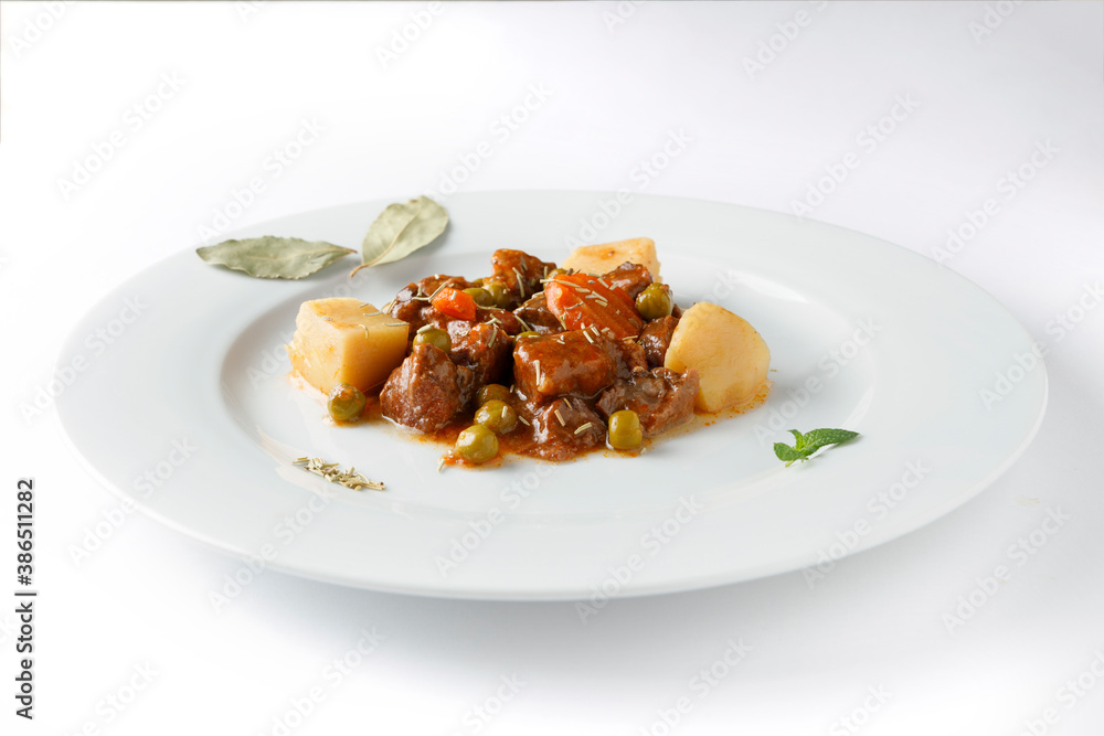 beef stew with potato and vegetables with sauce beef stew with potato and vegetables with sauce