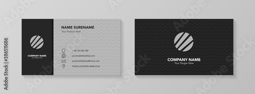 Business card template with creative icons. Vector