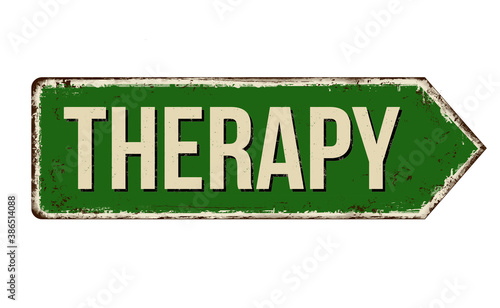 Therapy  vintage rusty metal sign