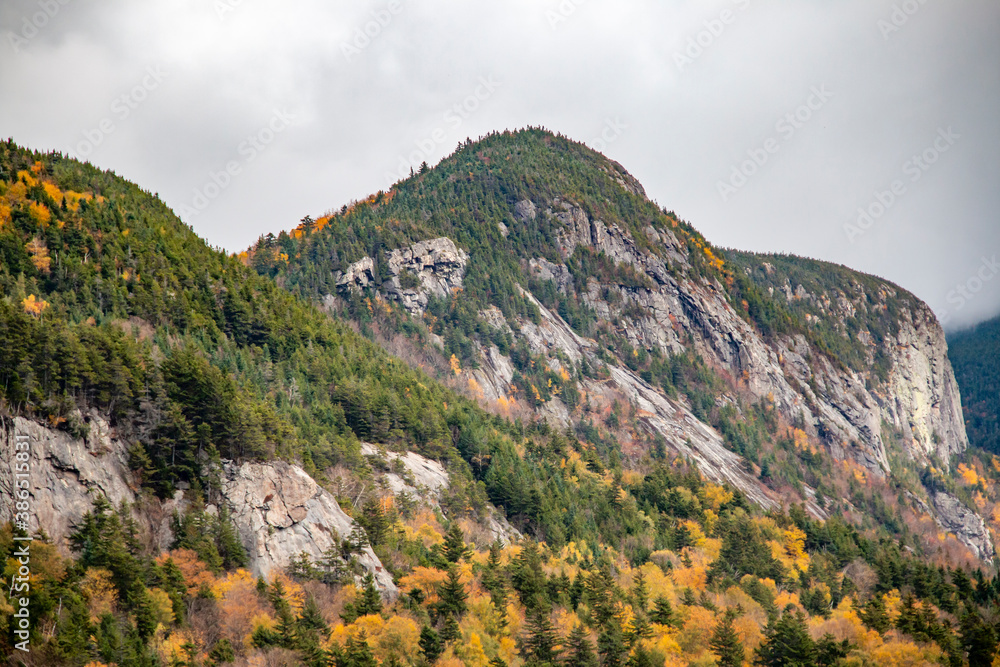 Rocky side of a mountain in the fall in New England