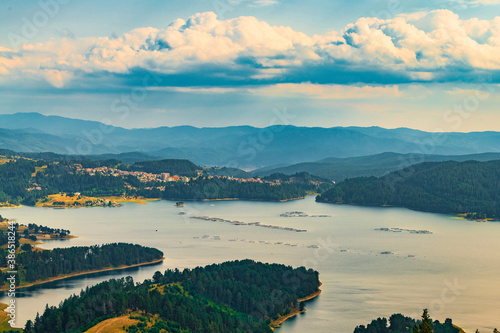 landscape with lake and mountains