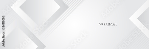 Modern white gray abstract web banner background creative design. Vector illustration design for presentation, banner, cover, web, flyer, card, poster, game, texture, slide, magazine, and powerpoint. 
