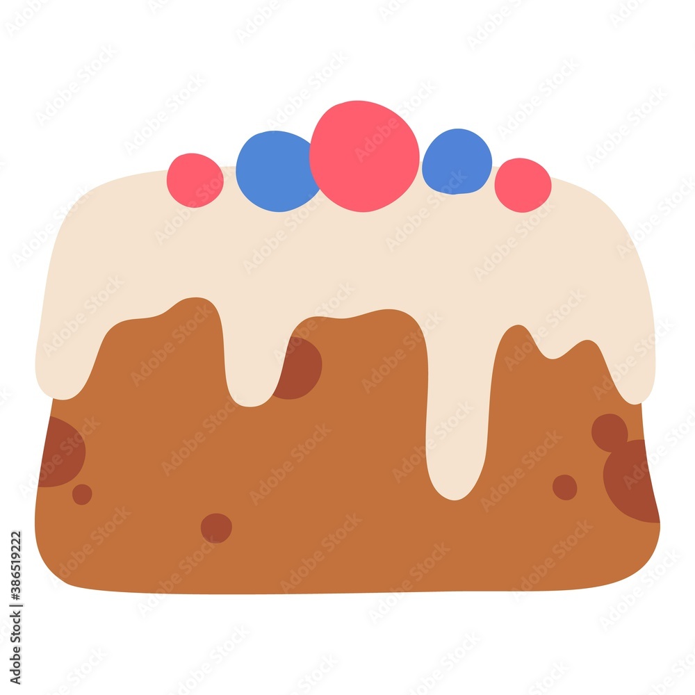 Christmas milk cream cake icon. Flat illustration of Christmas milk cream cake vector icon for web design Christmas milk cream cake icon. Flat illustration of Christmas milk cream cake vector icon for web design
