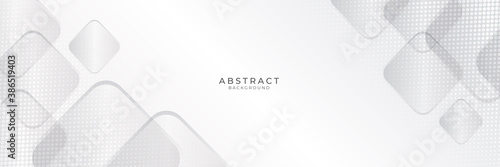 Modern white gray abstract web banner background creative design