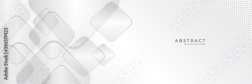 Modern white gray abstract web banner background creative design