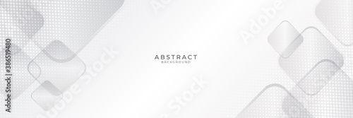 Modern white gray abstract web banner background creative design