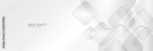 Modern white gray abstract web banner background creative design