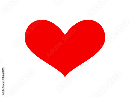 red heart isolated on white photo