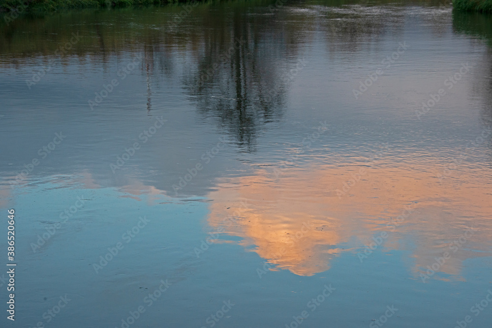 reflection in water - streams and whirlpools