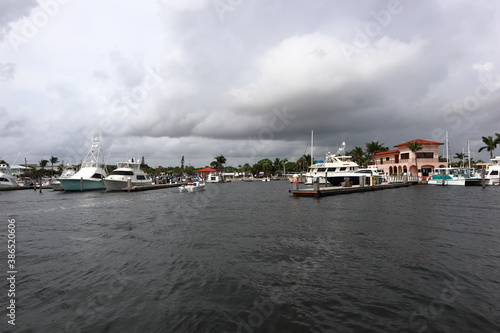 dramatic clouds over the marina. 