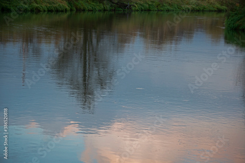 reflection in water - streams and whirlpools