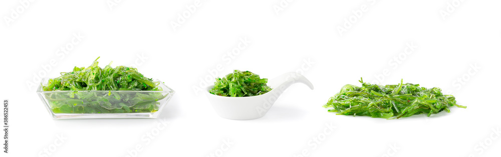 Chukka Seaweed Salad Isolated on White Background Chukka Seaweed Salad Isolated on White Background