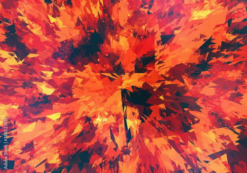 flying fragments from the explosion
